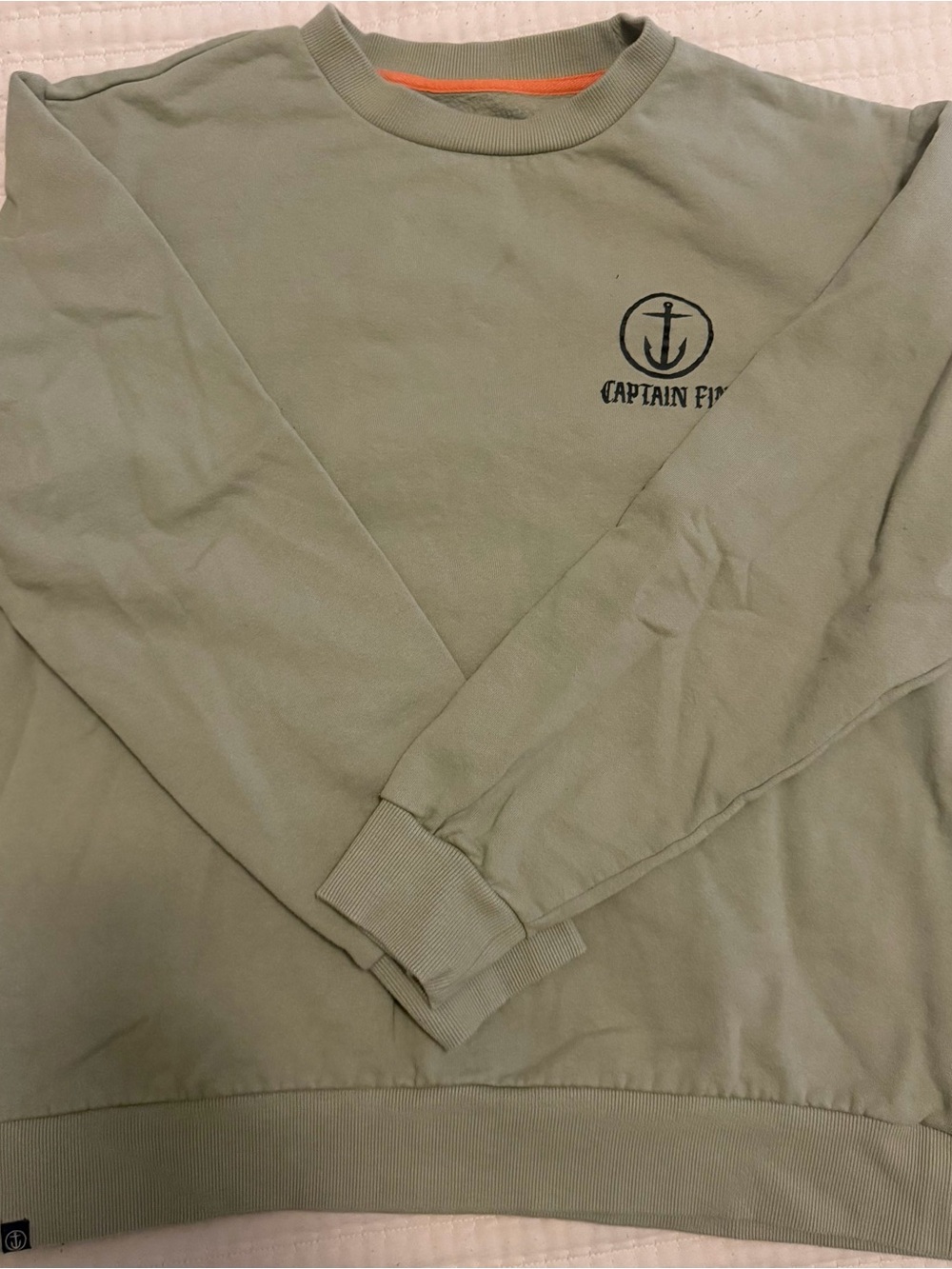 Captain Fin Light Olive Crewneck Sweater
